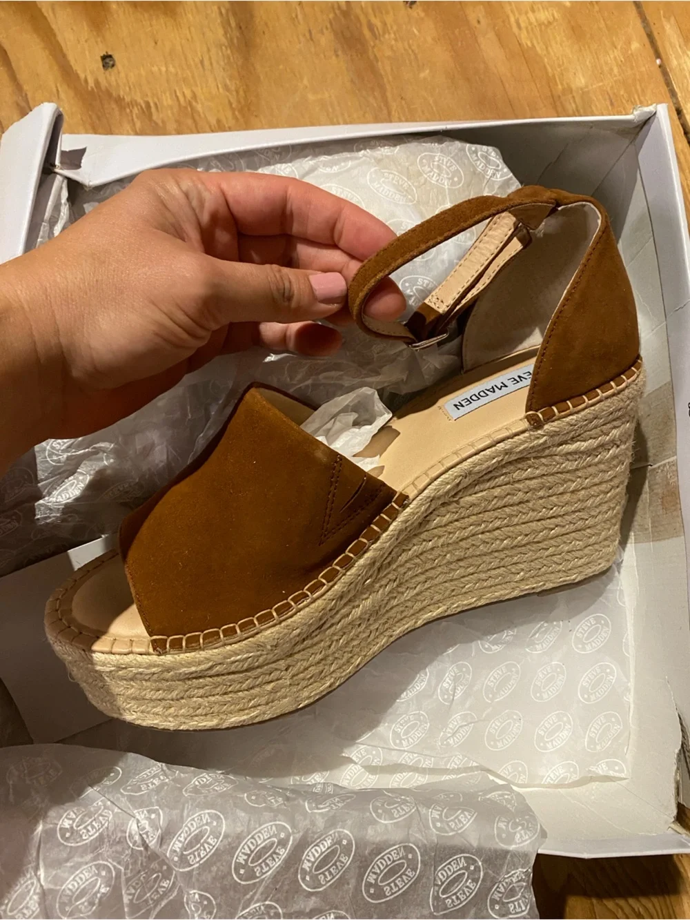 STEVE MADDEN Suede Wedge Sandals